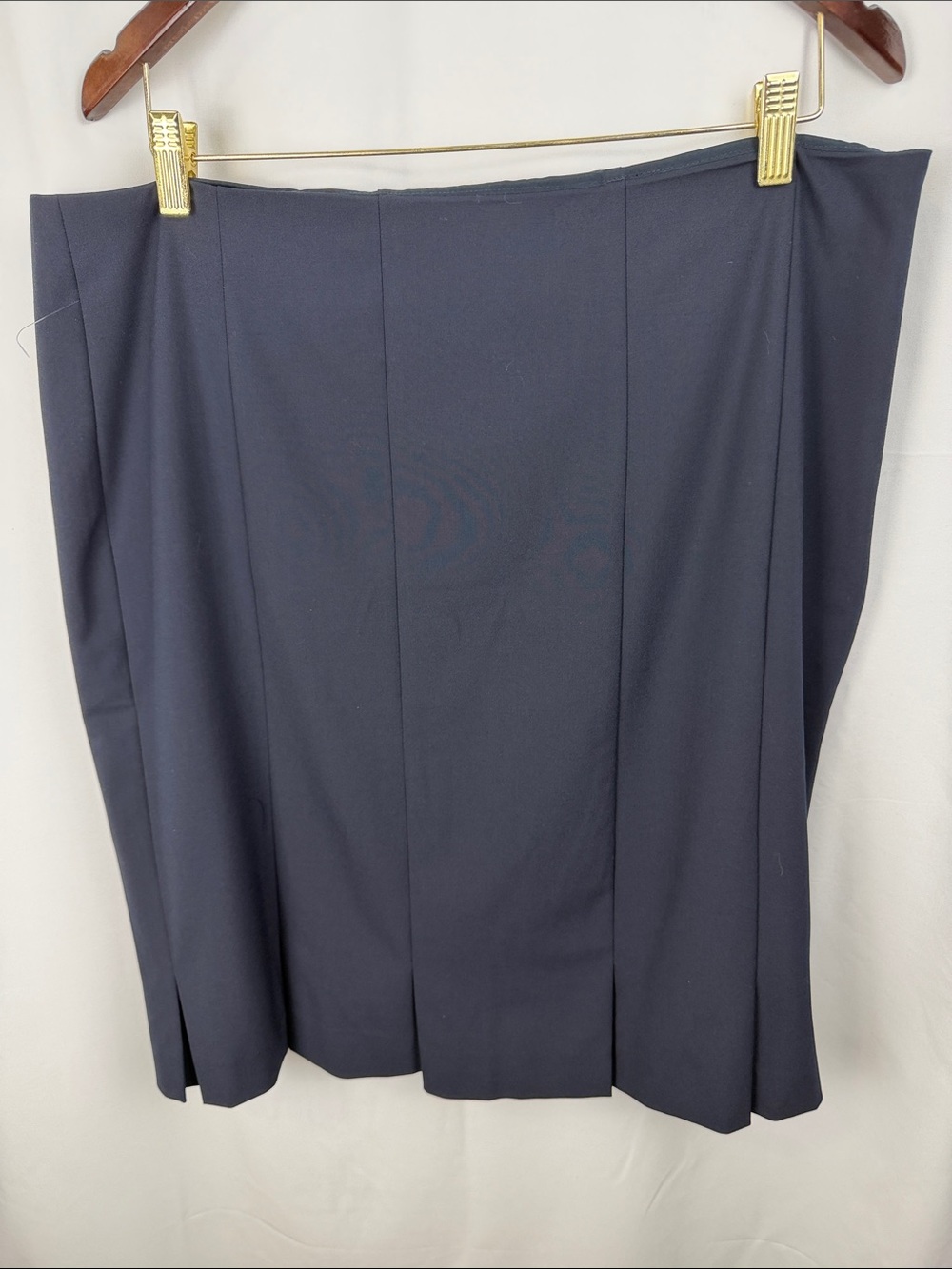 The Limited Navy Box Pleat Pencil Skirt - Picture 2 of 9